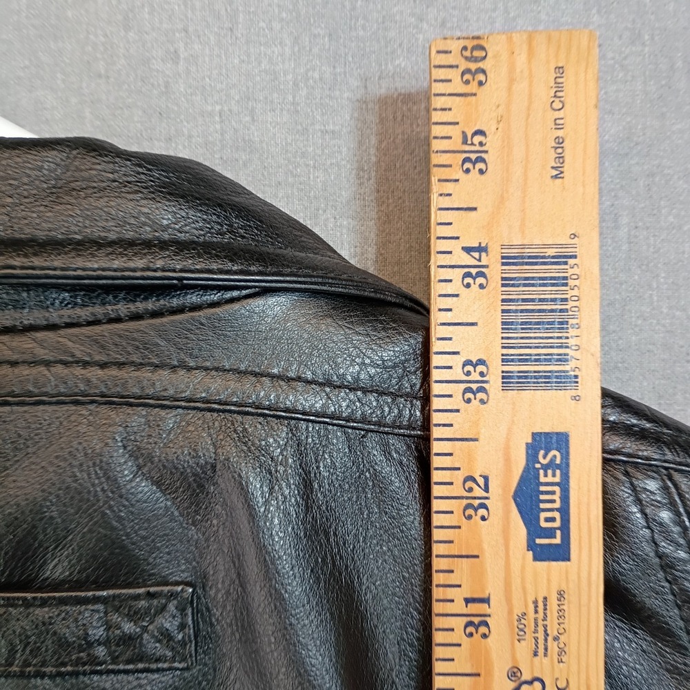 Vintage 90s Wilsons Leather Mens L Black Leather Jacket Oversized Bomber Grunge - Picture 14 of 16